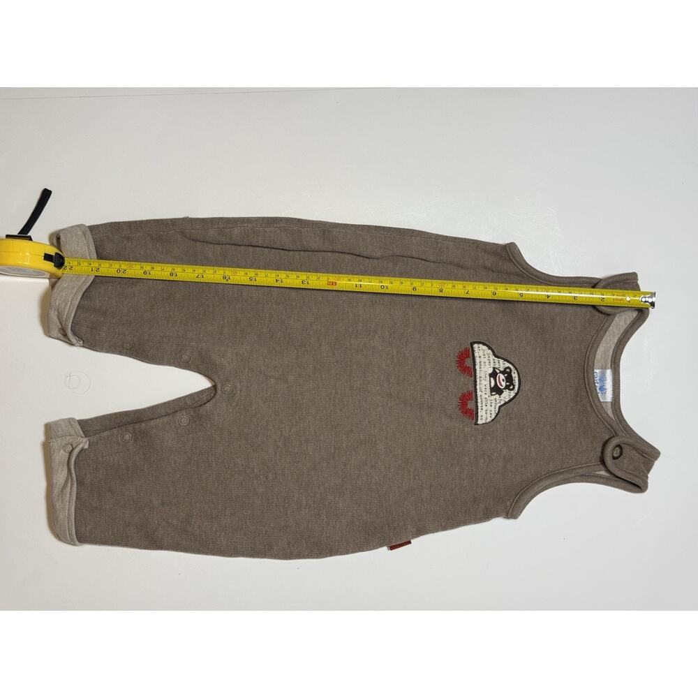 Vintage Carter’s Baby Romper Overalls 12M Brown Bear Car Applique One Piece - Picture 7 of 9